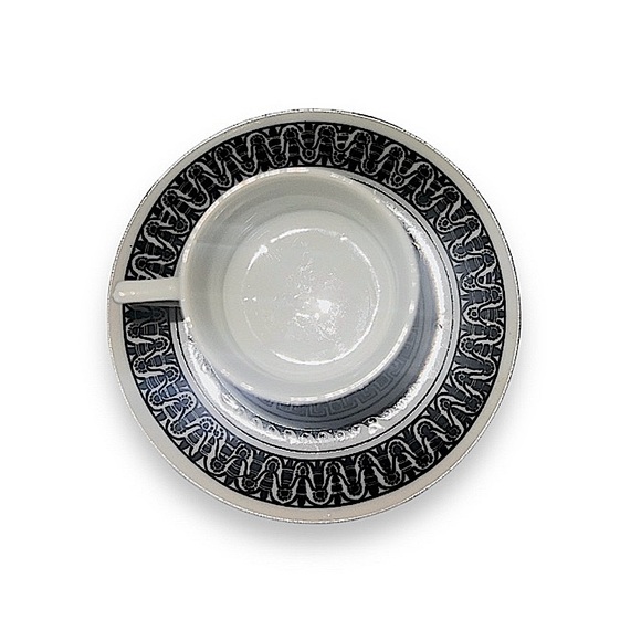 Vintage Panellinios Agora Handmade Greek Demitasse Tea Cup and Saucer EUC - Picture 2 of 13